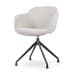 Nola-Mare draaibare eetkamerstoel bouclé beige - zwart onderstel