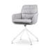 Nola-Mia draaibare eetkamerstoel grijs - wit onderstel