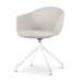 Nola-Otis draaibare eetkamerstoel beige - wit onderstel