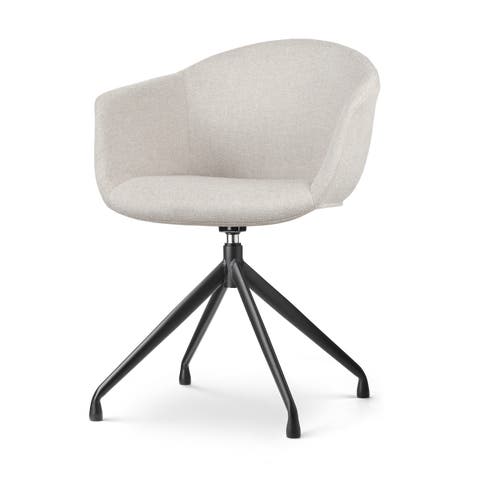 Nola-Otis draaibare eetkamerstoel beige - zwart onderstel