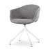 Nola-Otis draaibare eetkamerstoel donkergrijs - wit onderstel
