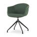 Nola-Otis draaibare eetkamerstoel donkergroen - zwart onderstel