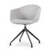 Nola-Otis draaibare eetkamerstoel lichtgrijs - zwart onderstel