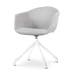 Nola-Otis draaibare eetkamerstoel lichtgrijs - wit onderstel