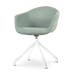 Nola-Otis draaibare eetkamerstoel zacht groen - wit onderstel