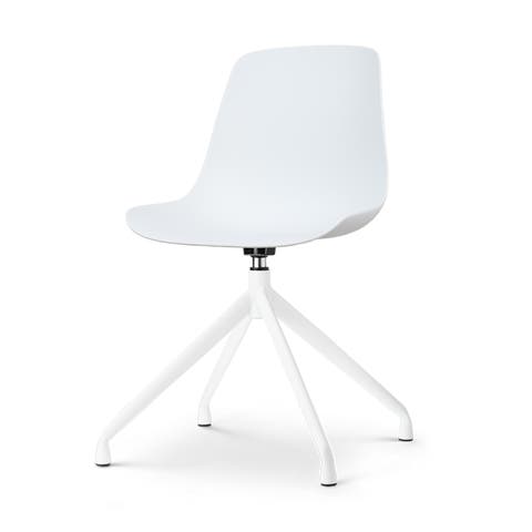 Nola-Pip draaibare eetkamerstoel wit - wit onderstel