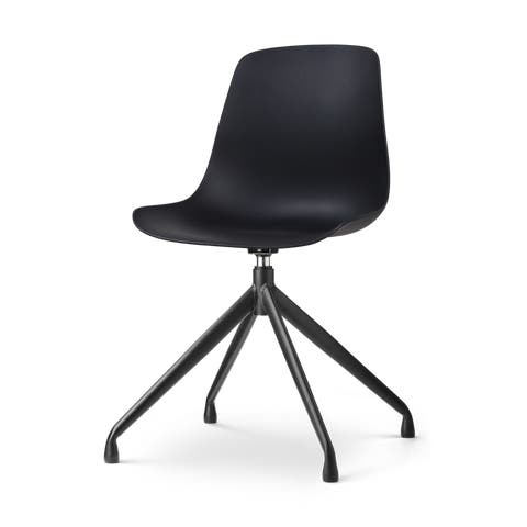 Nola-Pip draaibare eetkamerstoel zwart - zwart onderstel