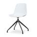 Nola-Pip draaibare eetkamerstoel wit - zwart onderstel