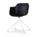 Nola-Puk draaibare eetkamerstoel zwart - wit onderstel