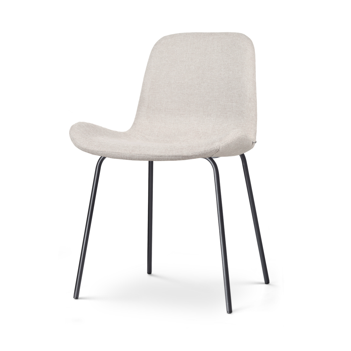 Nora-Fé eetkamerstoel beige - zwart onderstel