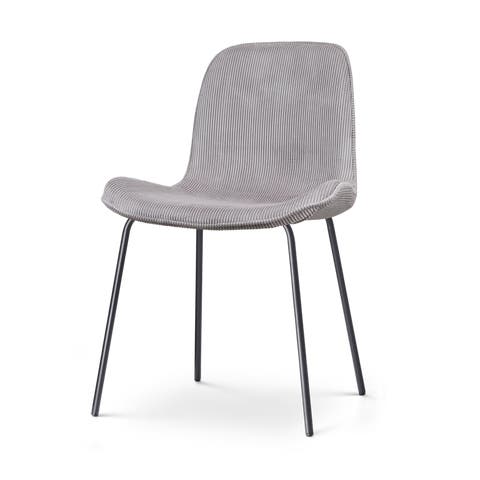 Nora-Fé eetkamerstoel rib warm grijs - zwart onderstel