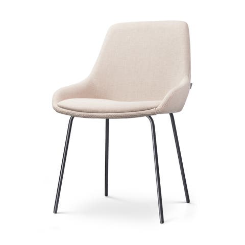 Nora-Isa eetkamerstoel beige - zwart onderstel