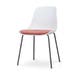 Nora-Liv eetkamerstoel wit met terracotta rood zitkussen - zwart onderstel