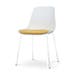 Nora-Liv eetkamerstoel wit met okergeel zitkussen - wit onderstel