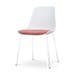 Nora-Liv eetkamerstoel wit met terracotta rood zitkussen - wit onderstel