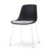 Nora-Liv eetkamerstoel zwart met lichtgrijs zitkussen - wit onderstel