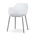 Nora-Liz eetkamerstoel wit met lichtgrijs zitkussen - zwart onderstel