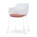 Nora-Liz eetkamerstoel wit met terracotta rood zitkussen - wit onderstel