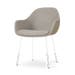 Nora-Mae eetkamerstoel warm grijs - wit onderstel