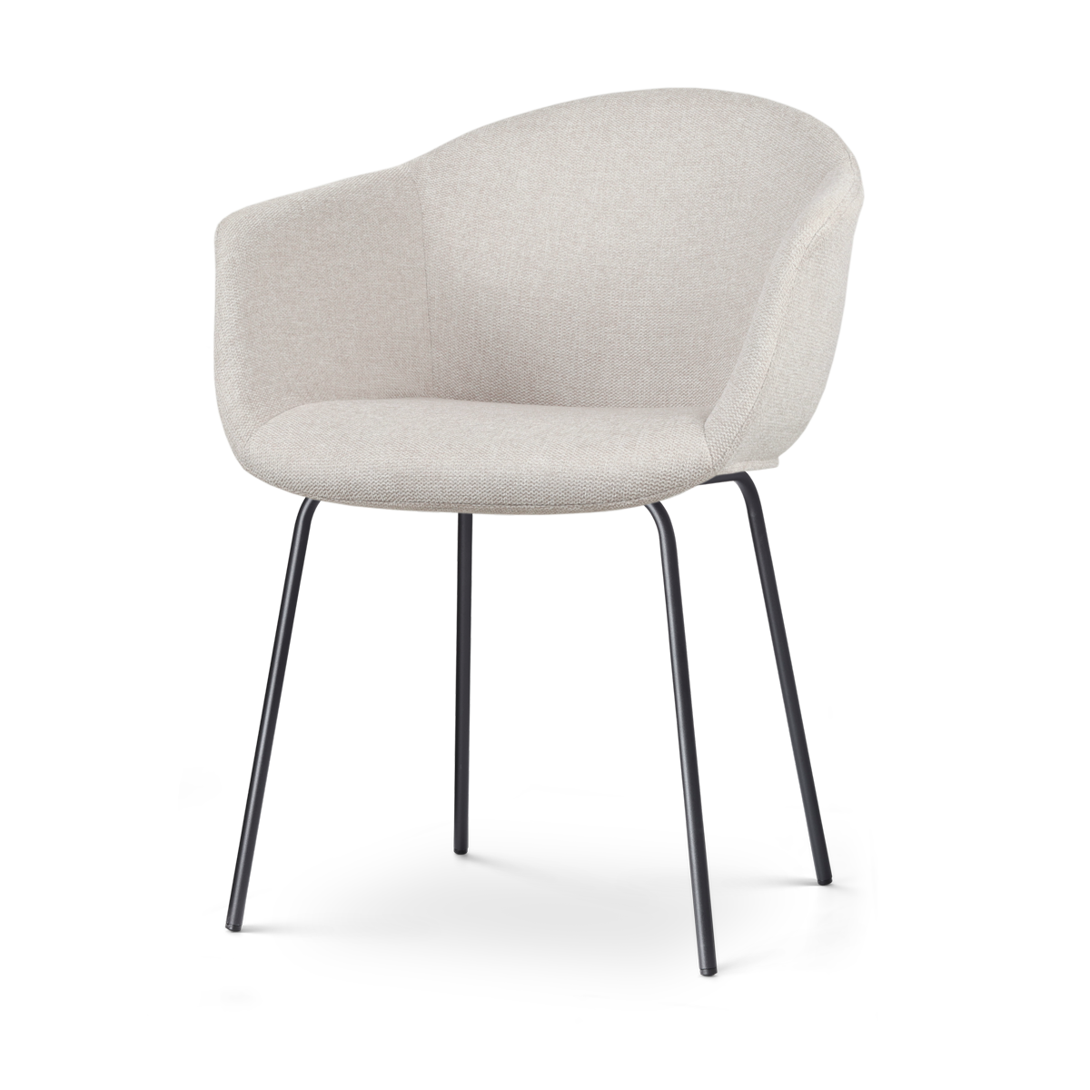 Nora-Otis eetkamerstoel beige - zwart onderstel