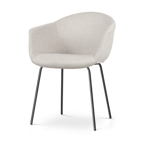 Nora-Otis eetkamerstoel beige - zwart onderstel