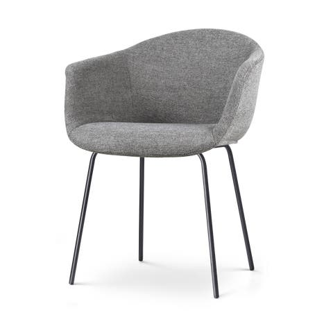 Nora-Otis eetkamerstoel donkergrijs - zwart onderstel