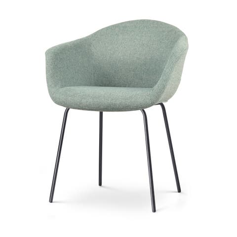 Nora-Otis eetkamerstoel zacht groen - zwart onderstel