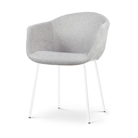 Nora-Otis eetkamerstoel lichtgrijs - wit onderstel
