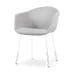 Nora-Otis eetkamerstoel lichtgrijs - wit onderstel