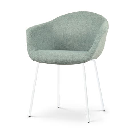 Nora-Otis eetkamerstoel zacht groen - wit onderstel