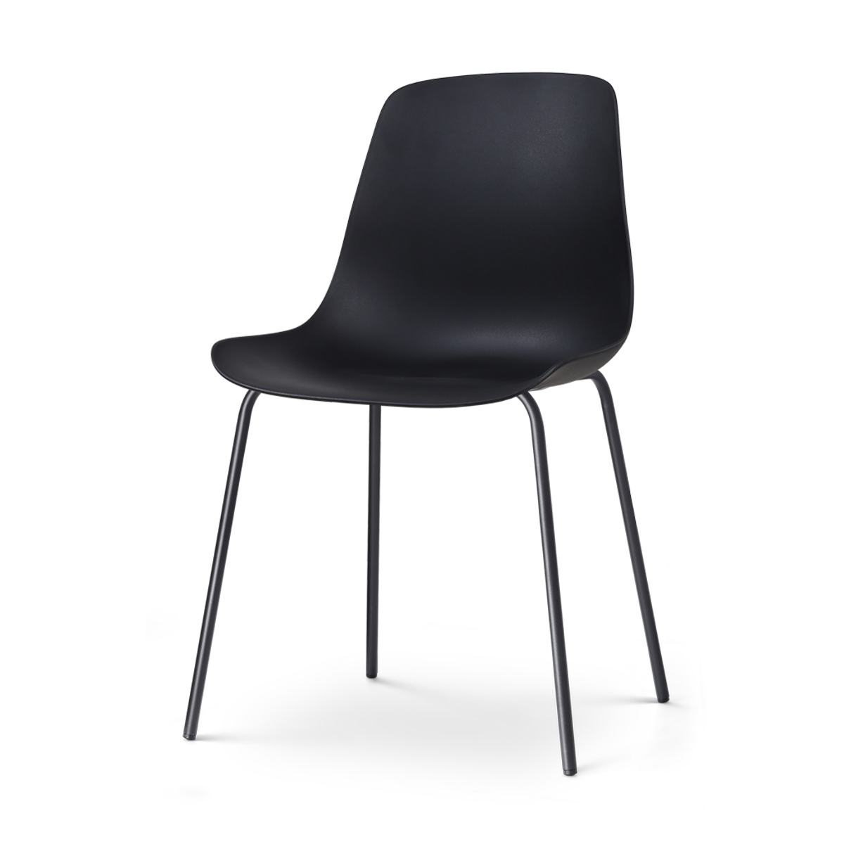 Nora-Pip eetkamerstoel zwart - zwart onderstel