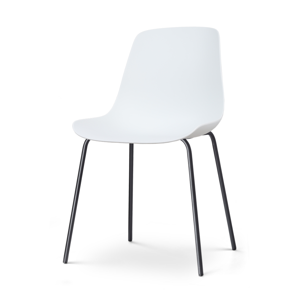 Nora-Pip eetkamerstoel wit - zwart onderstel