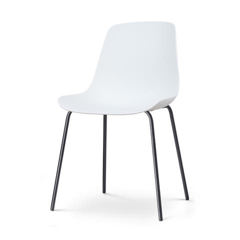 Nora-Pip eetkamerstoel wit - zwart onderstel