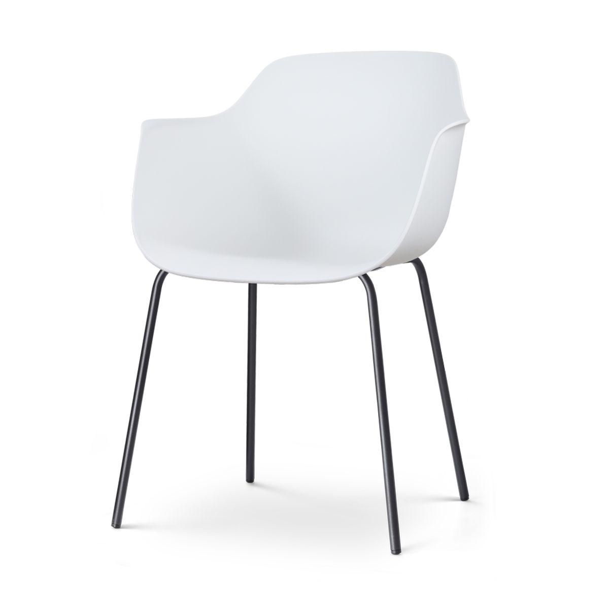 Nora-Puk eetkamerstoel wit - zwart onderstel