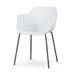 Nora-Puk eetkamerstoel wit - zwart onderstel