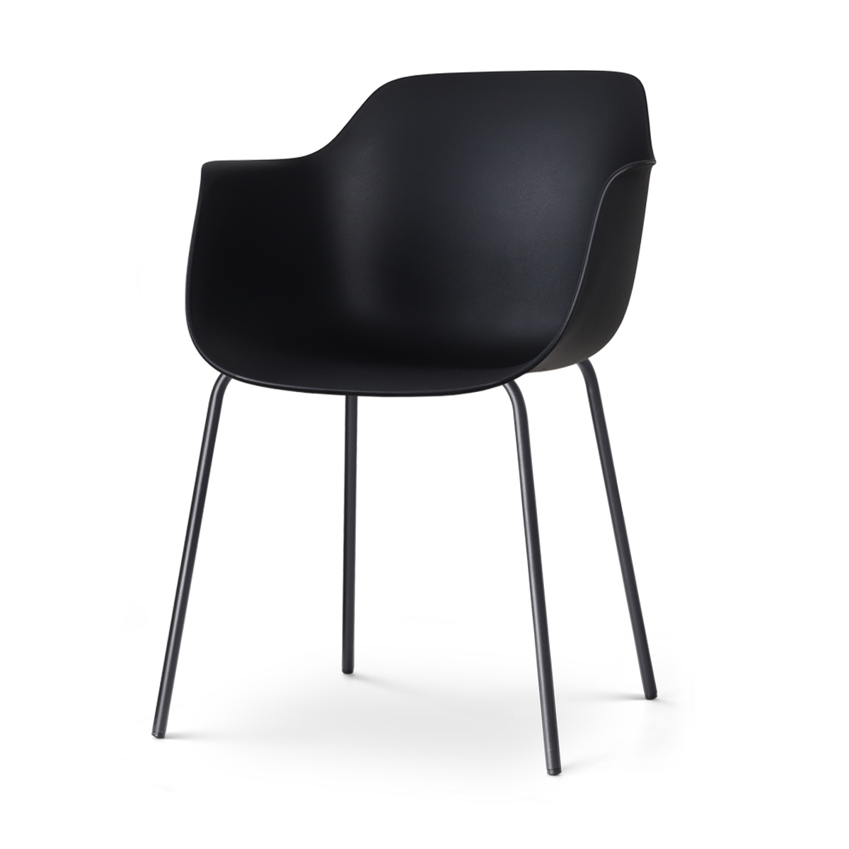 Nora-Puk eetkamerstoel zwart - zwart onderstel