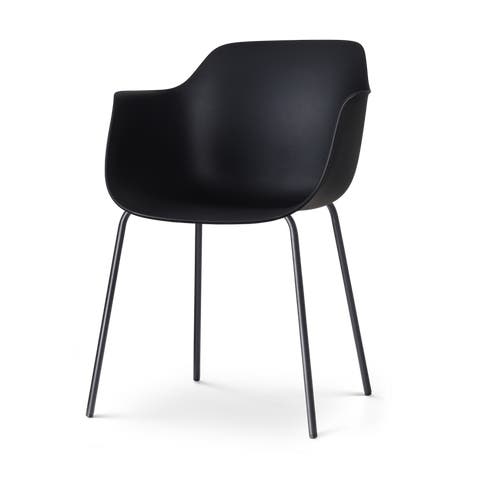 Nora-Puk eetkamerstoel zwart - zwart onderstel