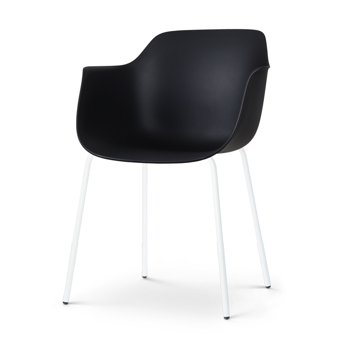 Nora-Puk eetkamerstoel zwart - wit onderstel