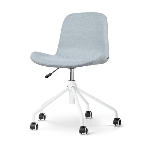 Nout-Fé bureaustoel lichtblauw - wit onderstel