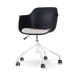 Nout-Liz bureaustoel zwart met beige zitkussen - wit onderstel