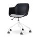 Nout-Liz bureaustoel zwart met lichtgrijs zitkussen - wit onderstel