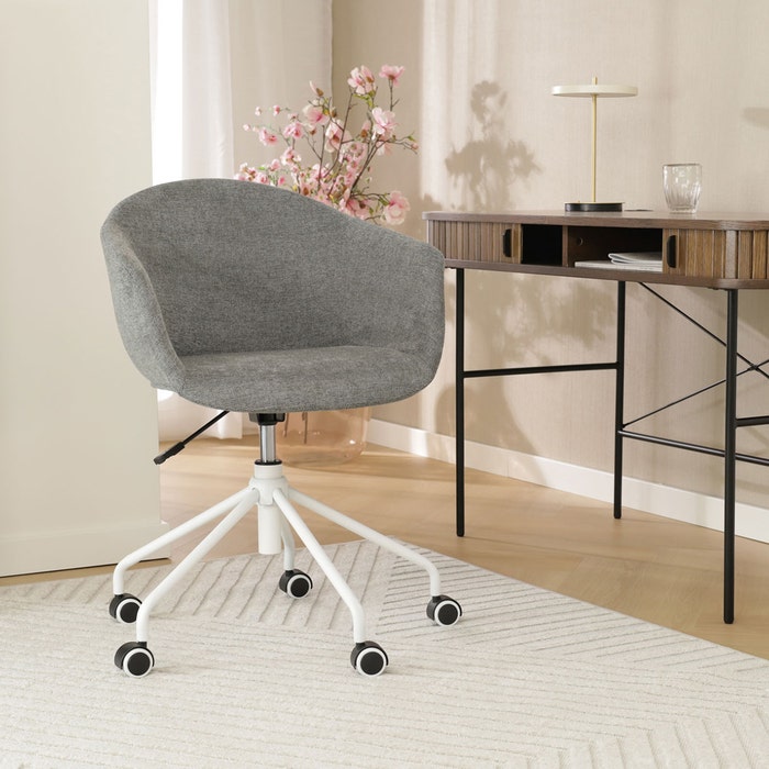 Nout-Otis bureaustoel donkergrijs - wit onderstel burostoel - verstelbaar - grijs - met armleuning - comfortabel - modern - japandi
