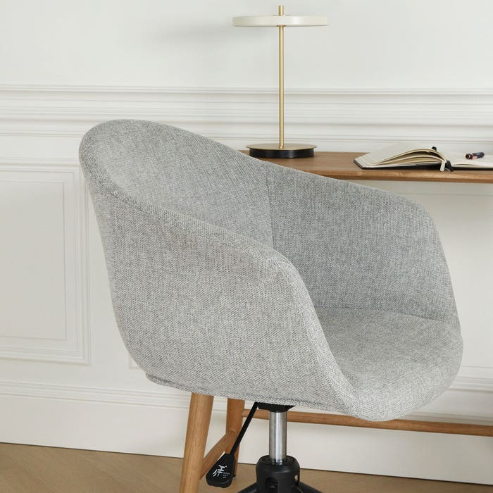 comfortabele vergaderstoel met armleuning lichtgrijs - zwart onderstel Nout-Otis