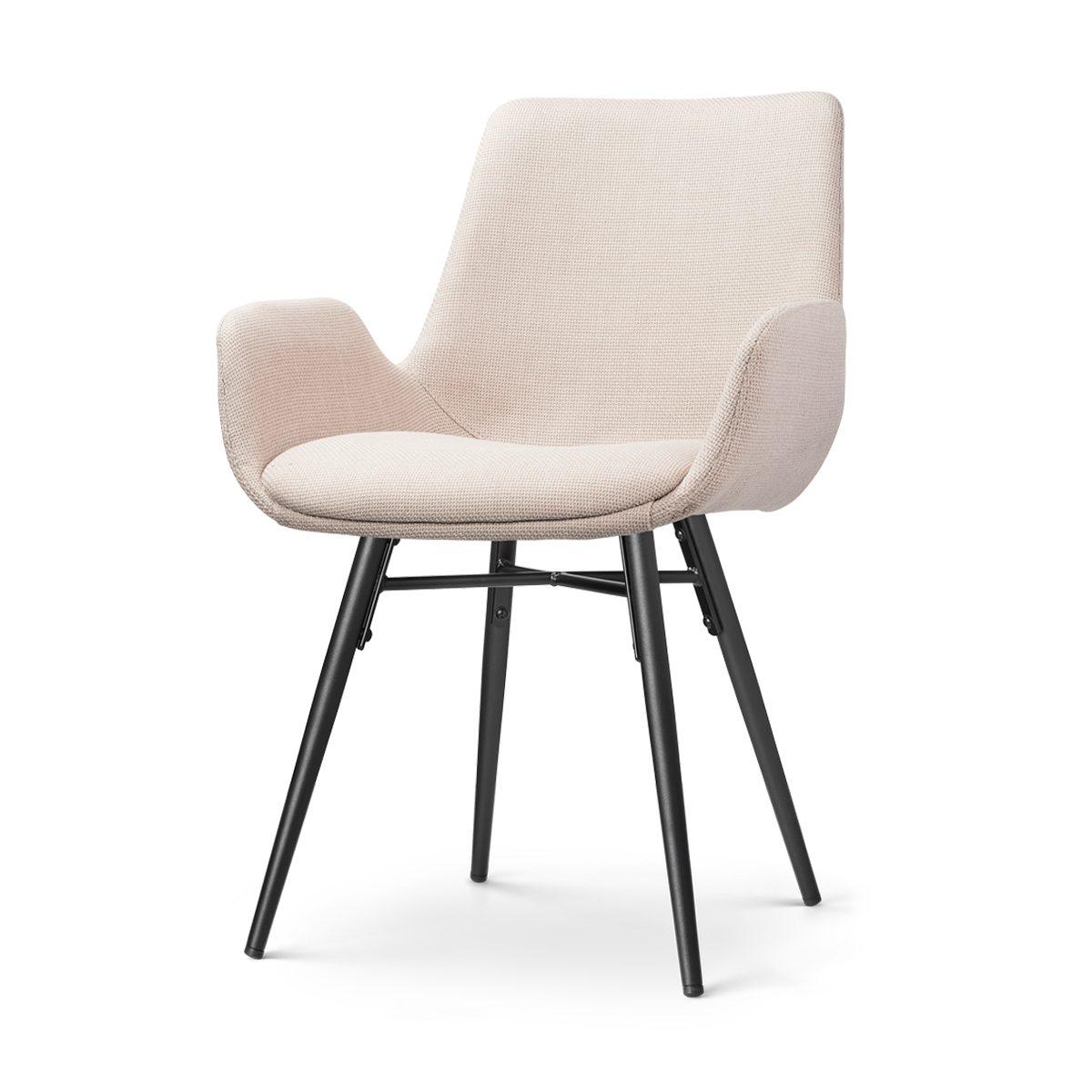Nova-Eef eetkamerstoel beige - zwart onderstel