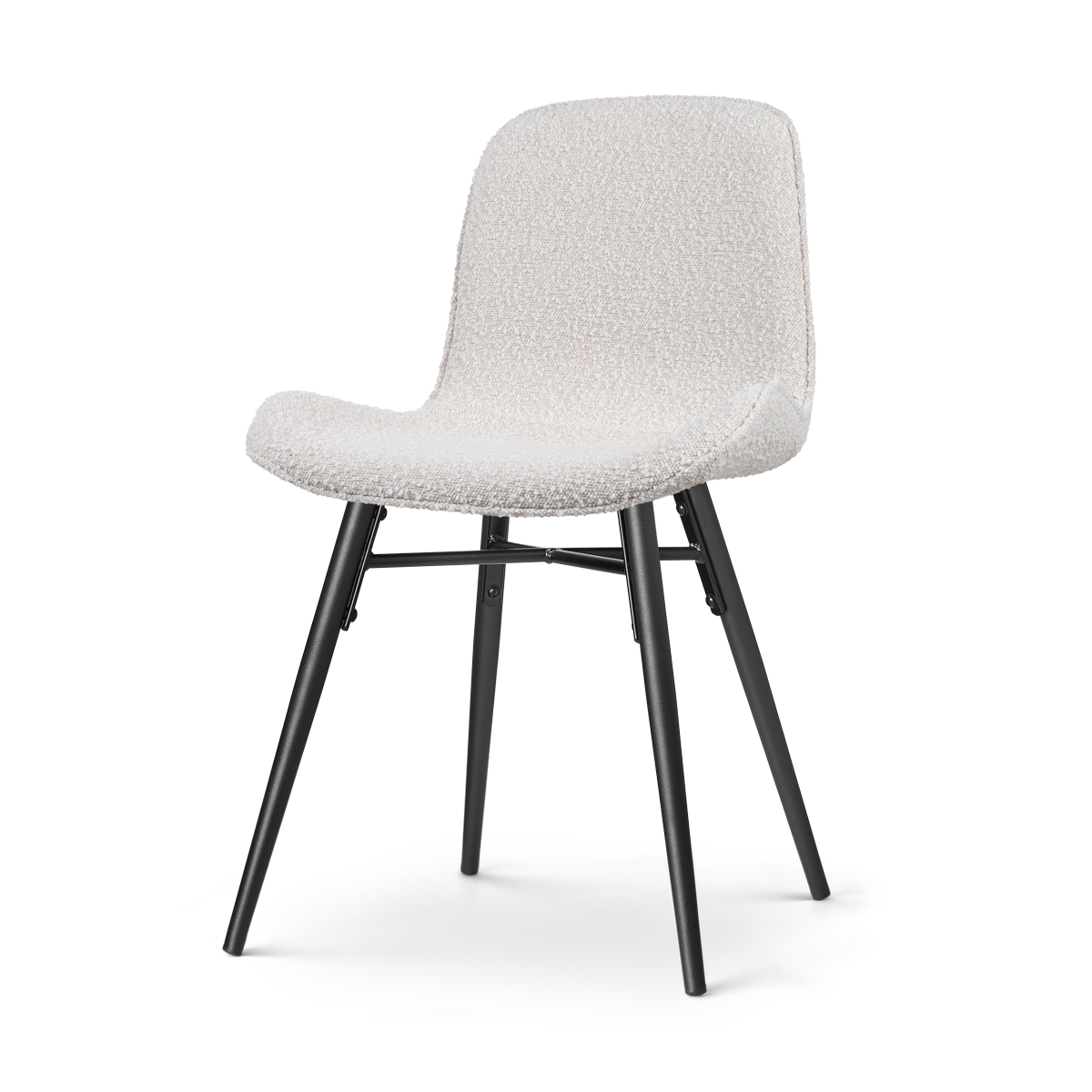 Nova-Fé eetkamerstoel bouclé beige - zwart onderstel