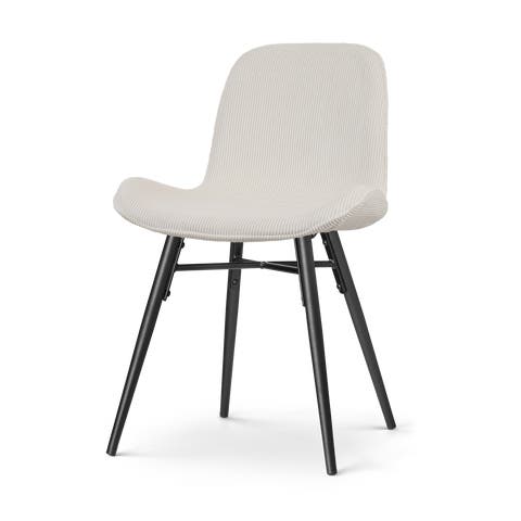 Nova-Fé eetkamerstoel rib creme - zwart onderstel