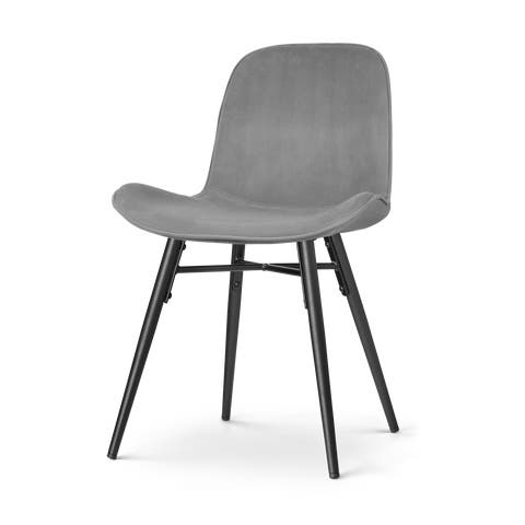 Nova-Fé eetkamerstoel velvet grijs - zwart onderstel