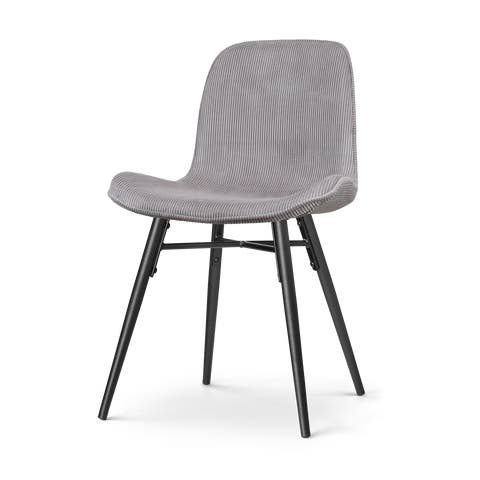 Nova-Fé eetkamerstoel rib warm grijs - zwart onderstel