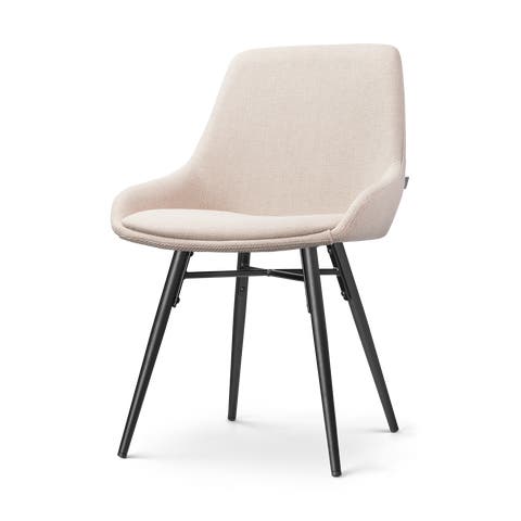 Nova-Isa eetkamerstoel beige - zwart onderstel