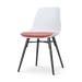 Nova-Liv eetkamerstoel wit met terracotta rood zitkussen - zwart onderstel